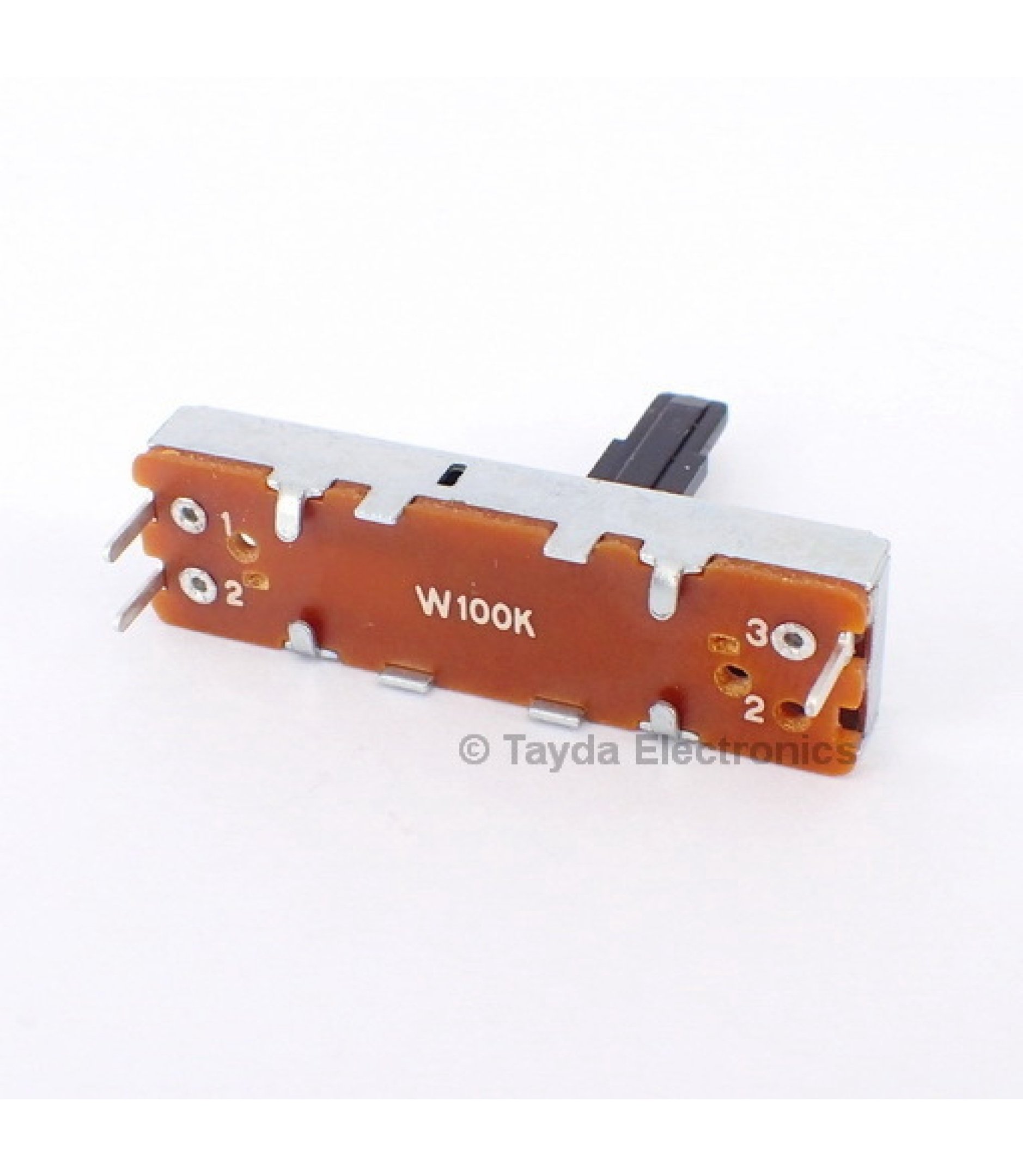 100K OHM W-Taper W100K Slide Potentiometer Center Detent PCB Mount Plastic Shaft Lever Height: 15mm