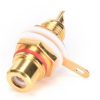 RCA Female Plug Socket Connector Gold plated White Loop Red