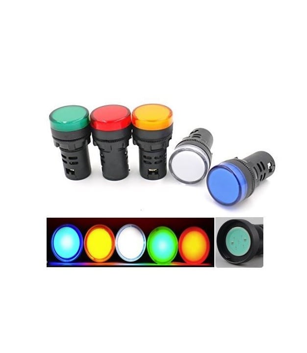 22mm White Led Indicator Pilot Lamp Panel Mount 12V