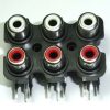 2 X 3 PCB Mount Horizontal RCA Sockets