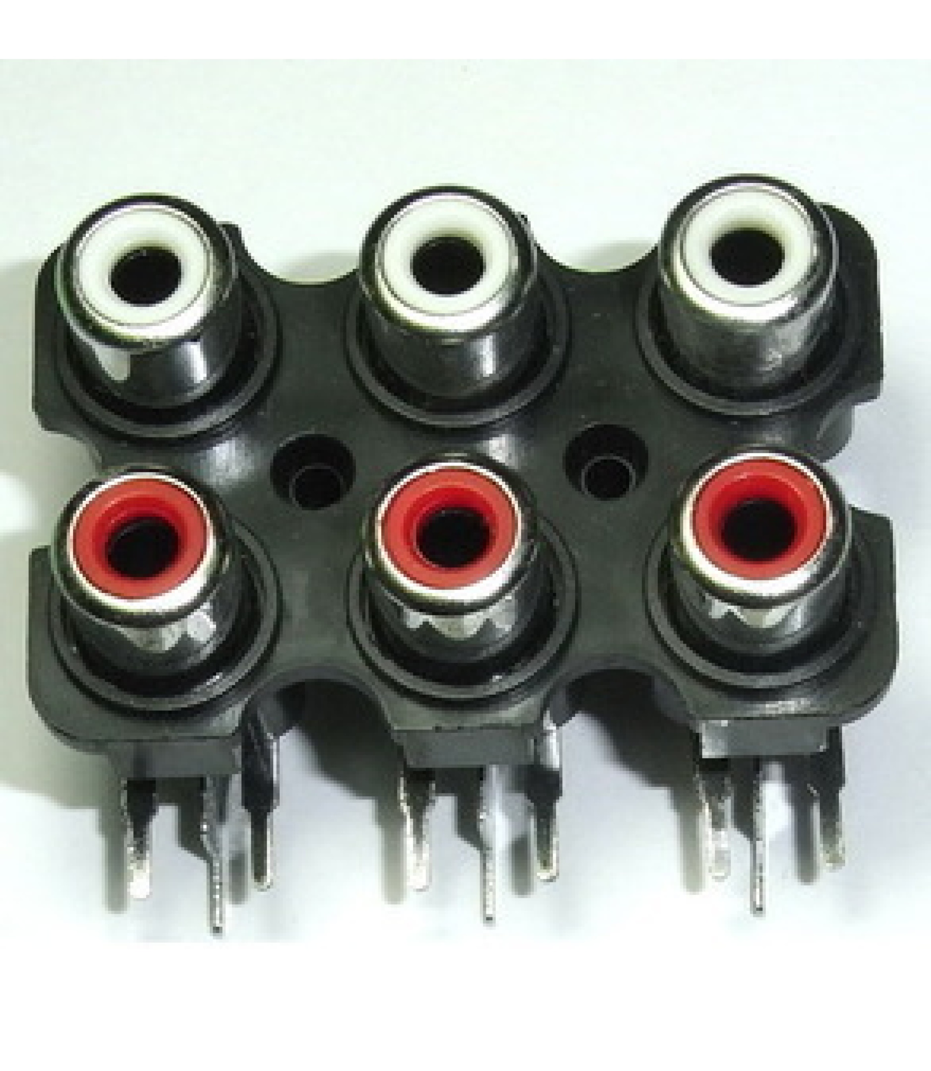 2 X 3 PCB Mount Horizontal RCA Sockets