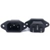 A-4587-6.jpg Male AC Power Plug Connector 3 Pins IEC320 10A 250V