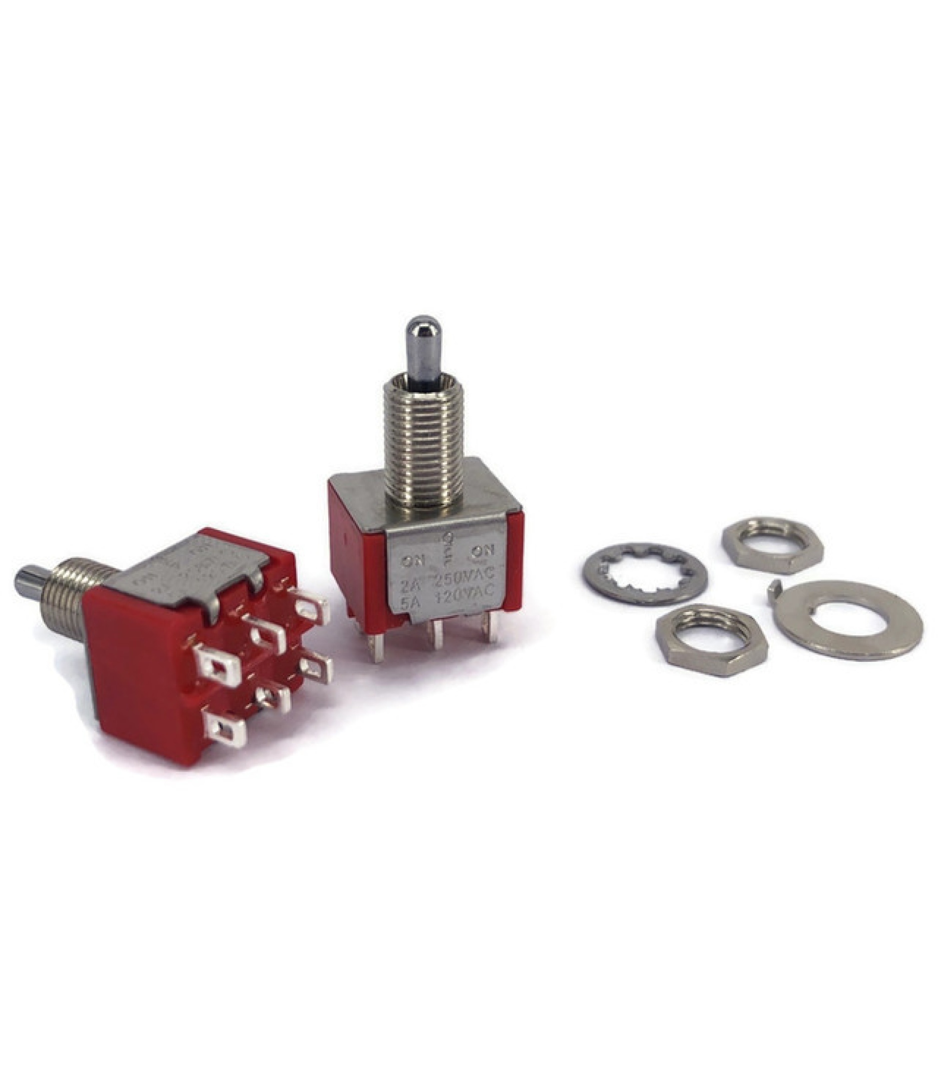 Mini Toggle Switch 1M Series DPDT On-Off-On Short Lever