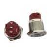 19mm illumination Red LED Power Mark Metal Waterproof Push Button Switch Latching