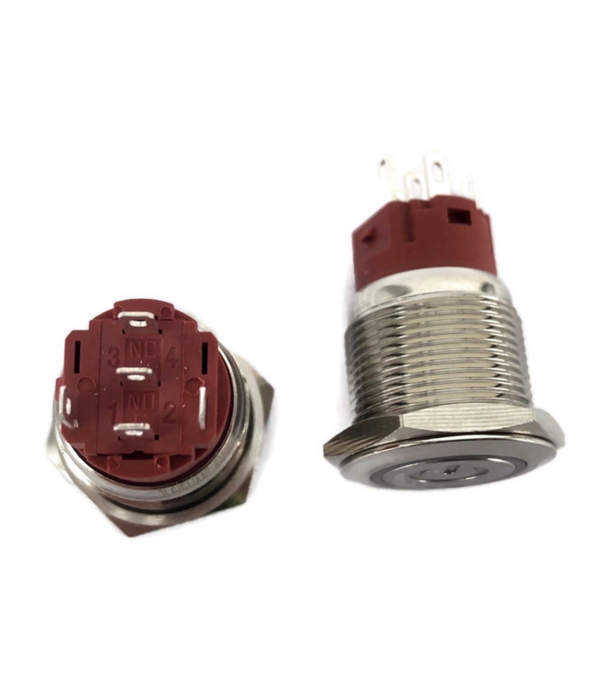 19mm illumination Red LED Power Mark Metal Waterproof Push Button Switch Latching