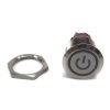 19mm illumination Red LED Power Mark Metal Waterproof Push Button Switch Latching