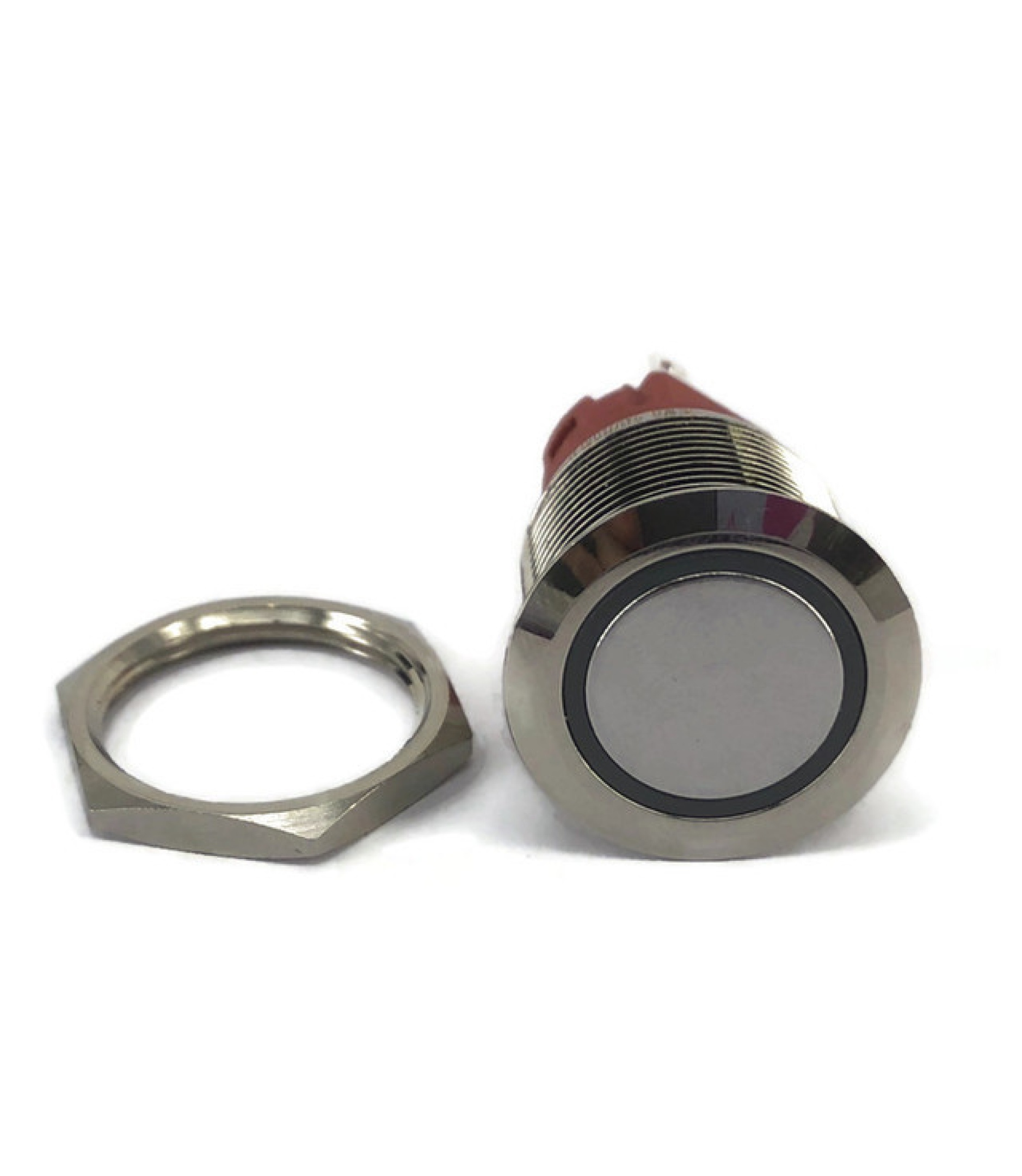 illumination Red LED Ring Metal Waterproof Push Button Switch Momentary 19mm