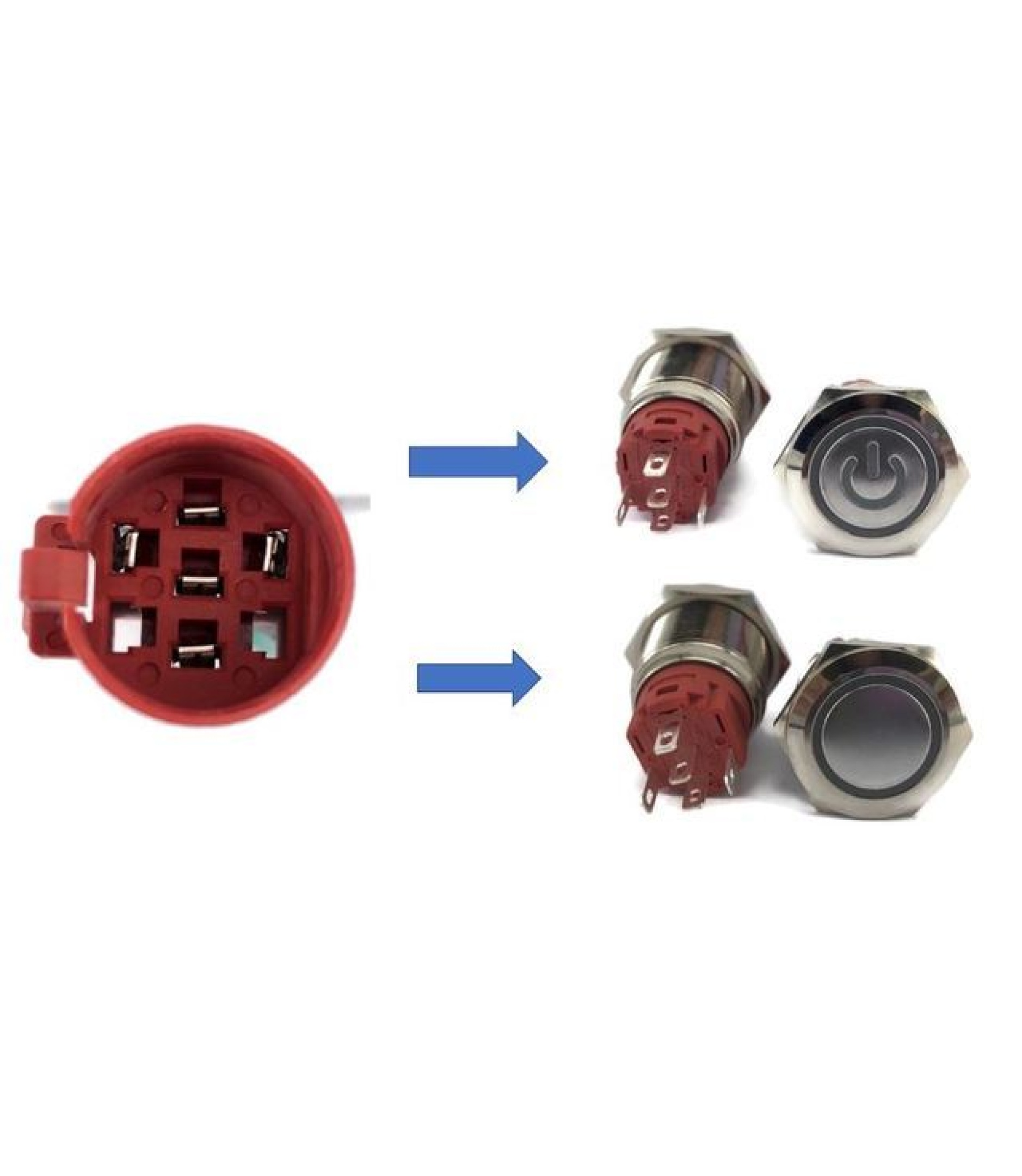 19mm Socket Adapter for Push button Switch 5 Wires