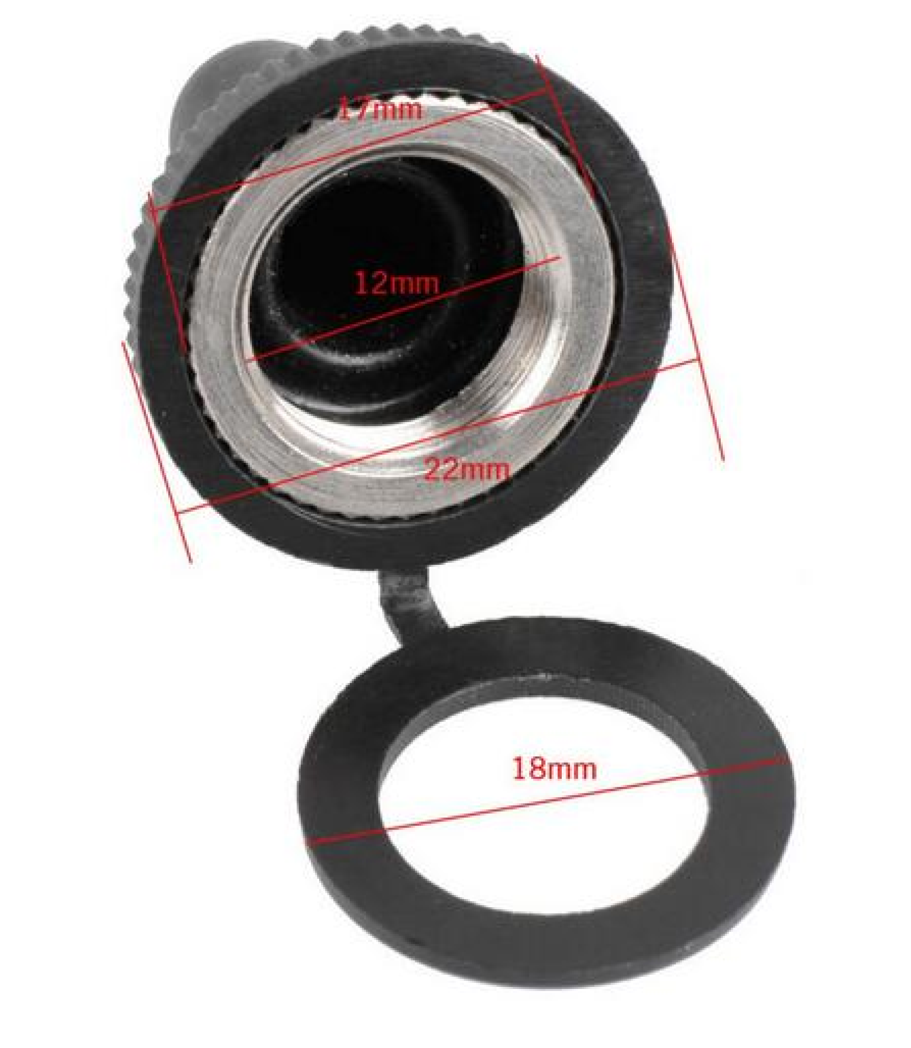A-4672-3.png.png Waterproof Cap Black Color 12mm