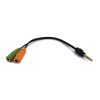 Adapter 3.5mm Male Mic/Audio to Female 3.5mm Mic and Female 3.5mm Audio Splitter Cable