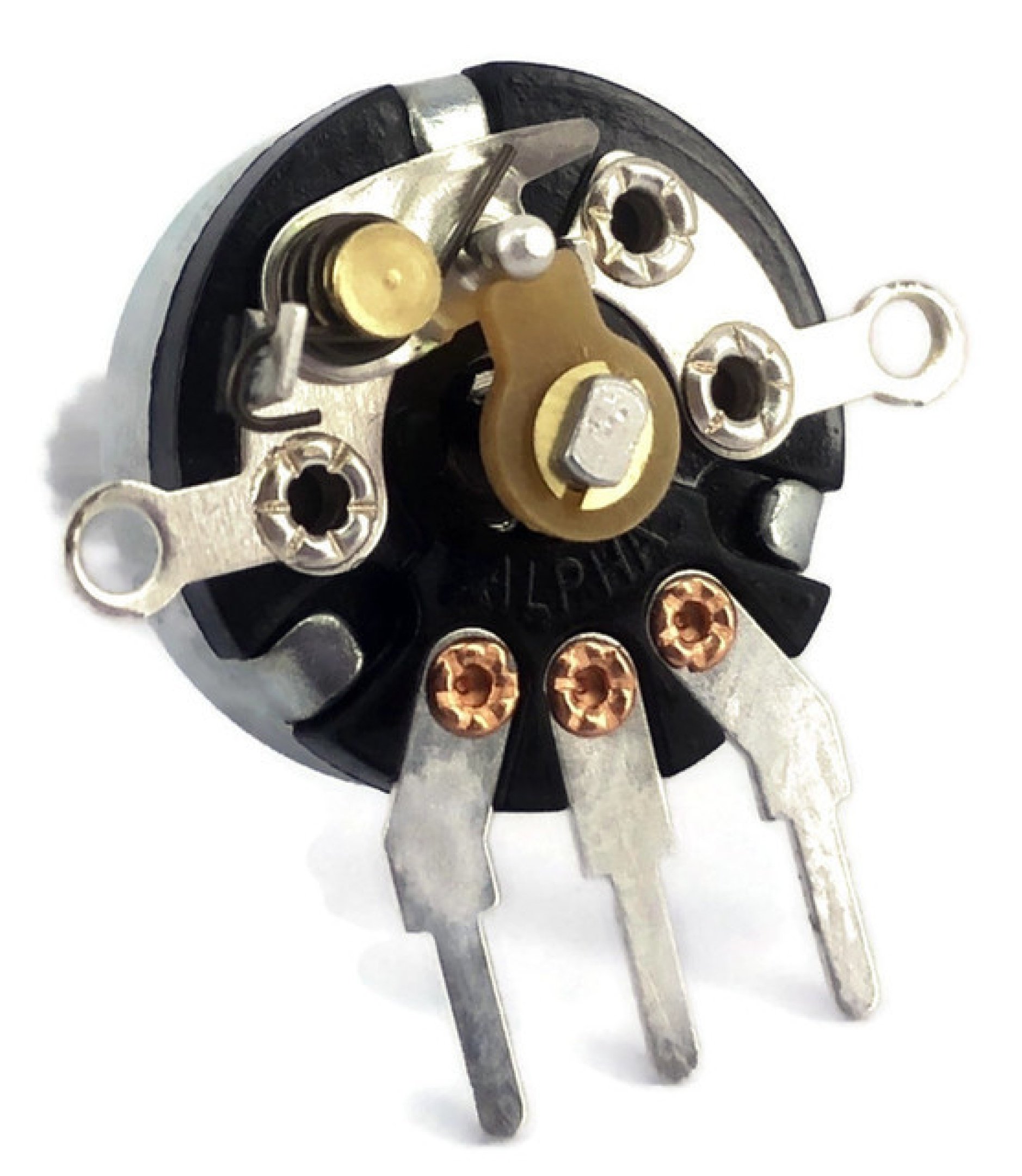 10K OHM Linear Taper Potentiometer On-Off Switch PCB Mount Knurled Shaft Dia: 6mm