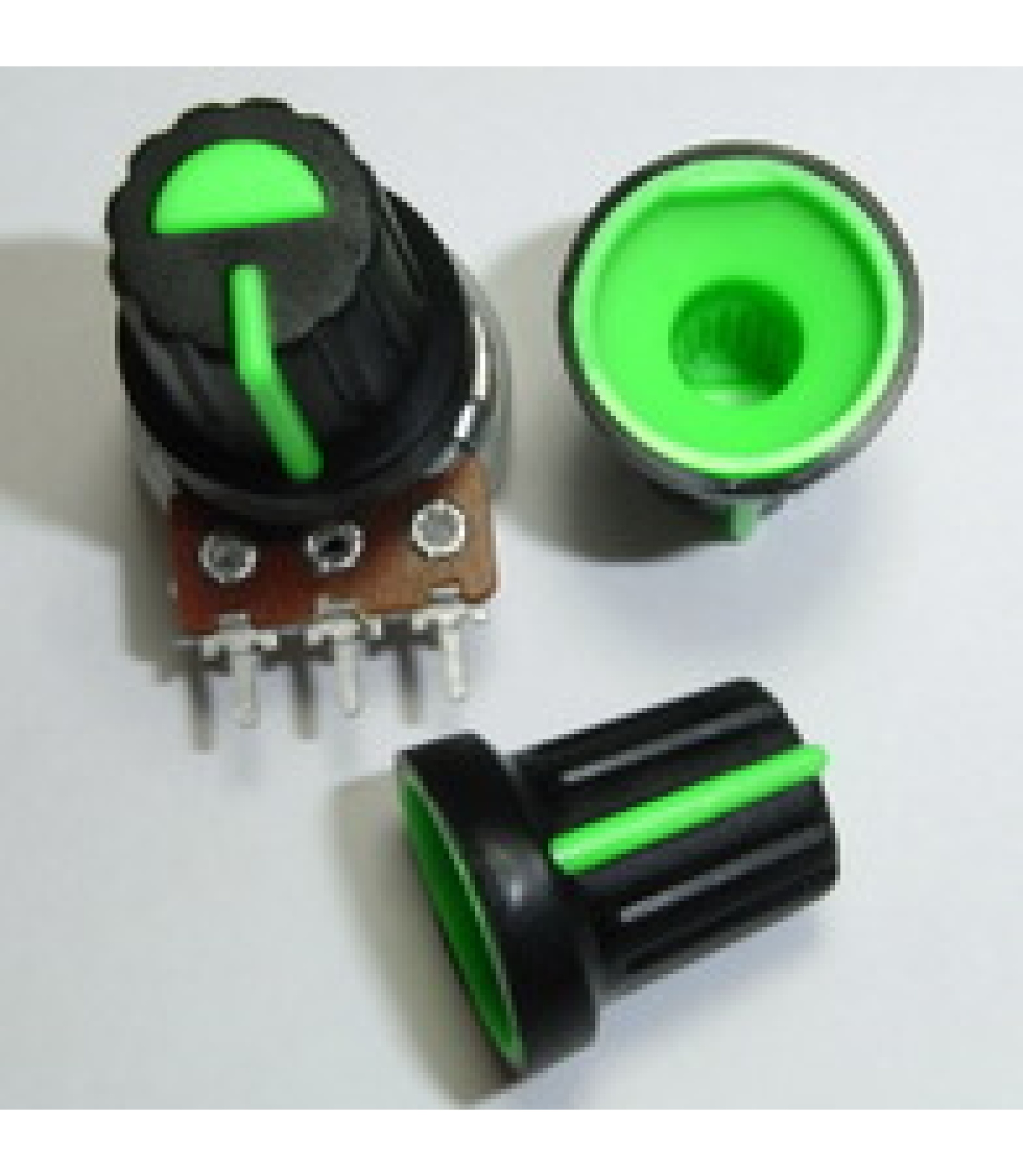 A-5098_4_1.jpg Black Plastic Knob with Green Pointer
