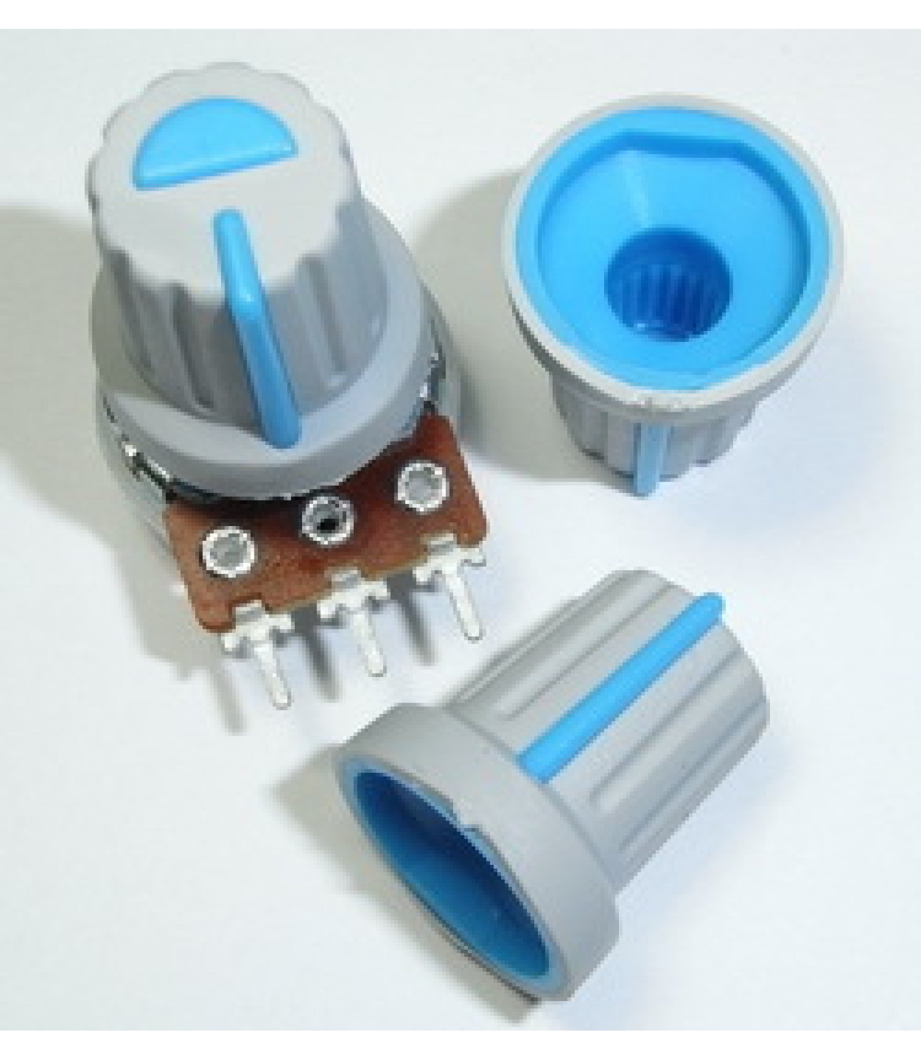Blue Plastic Knob with Pointer