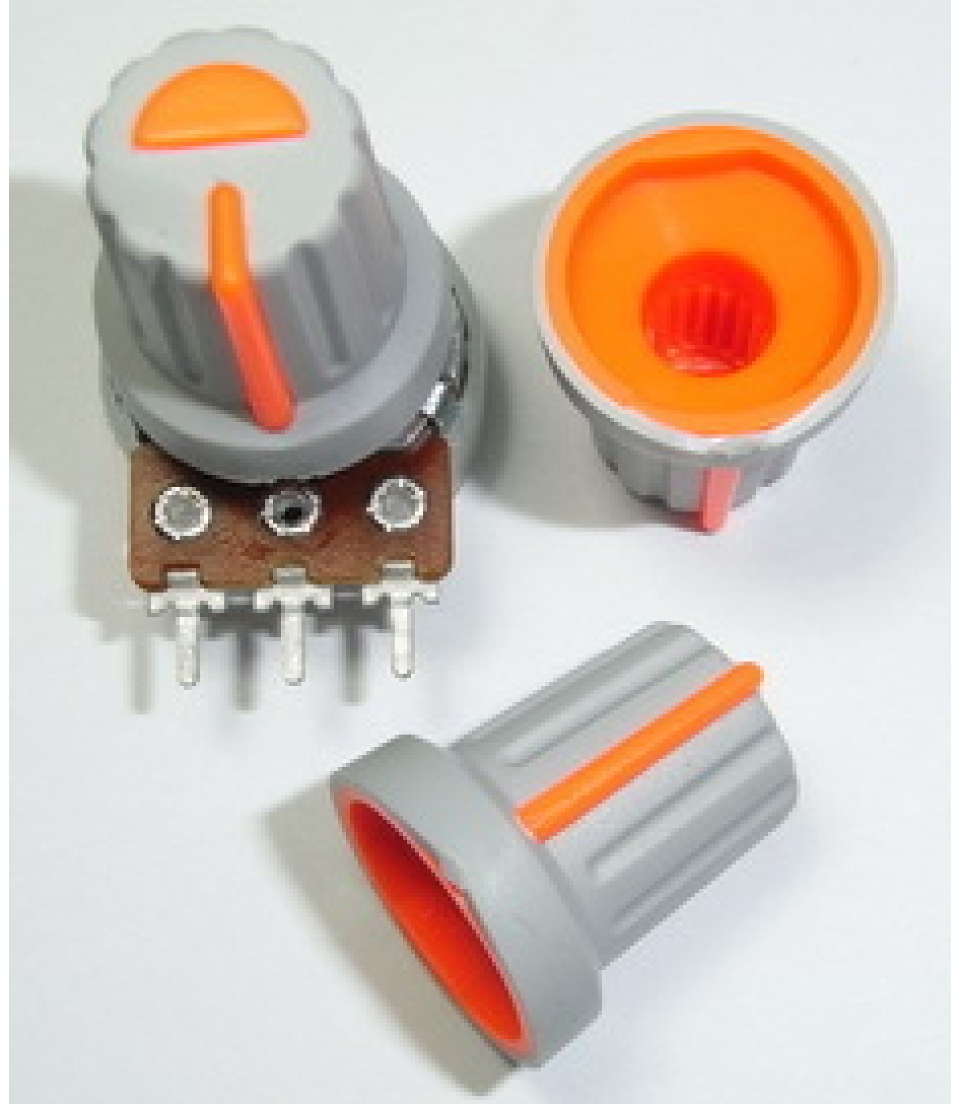 Orange Plastic Knob with Pointer