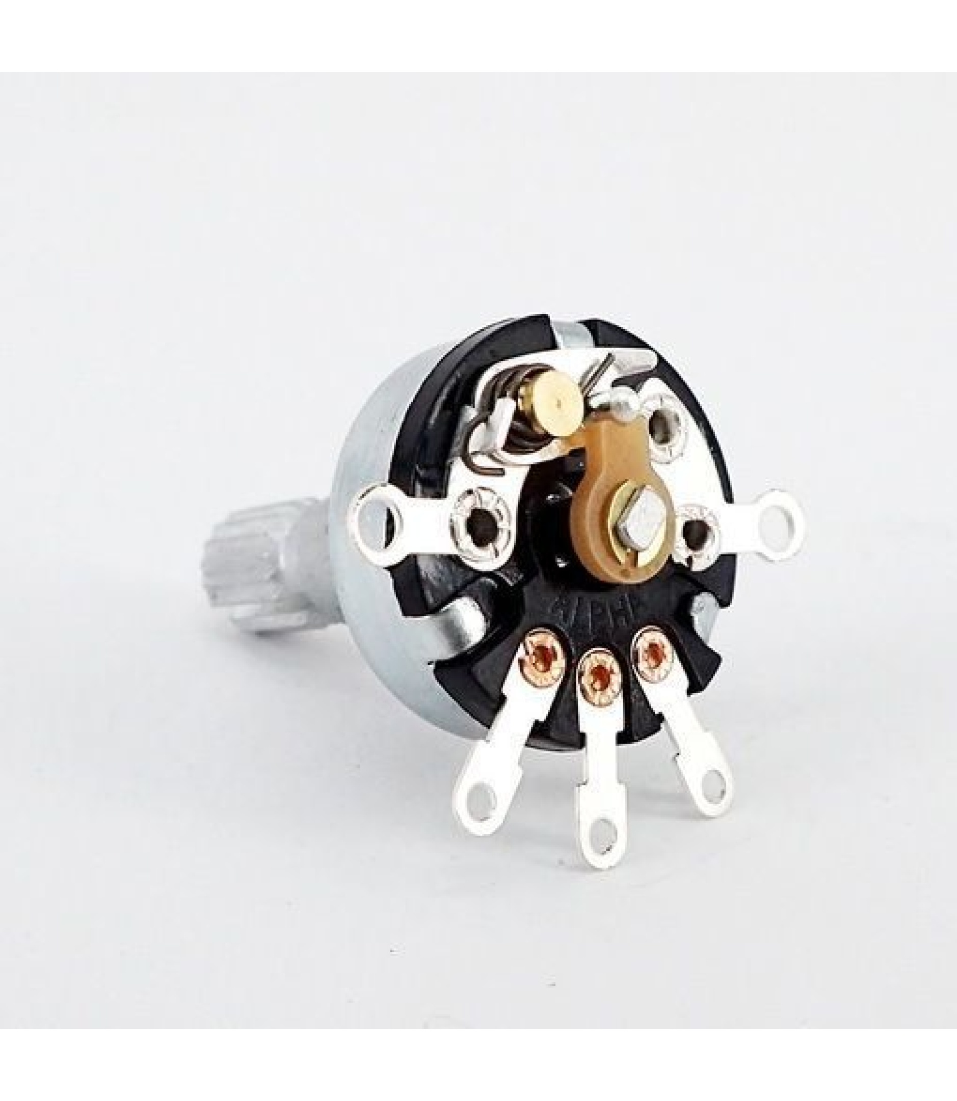 50K OHM Anti-Log Taper Potentiometer On-Off Switch Solder Lugs Knurled Shaft Dia: 6mm