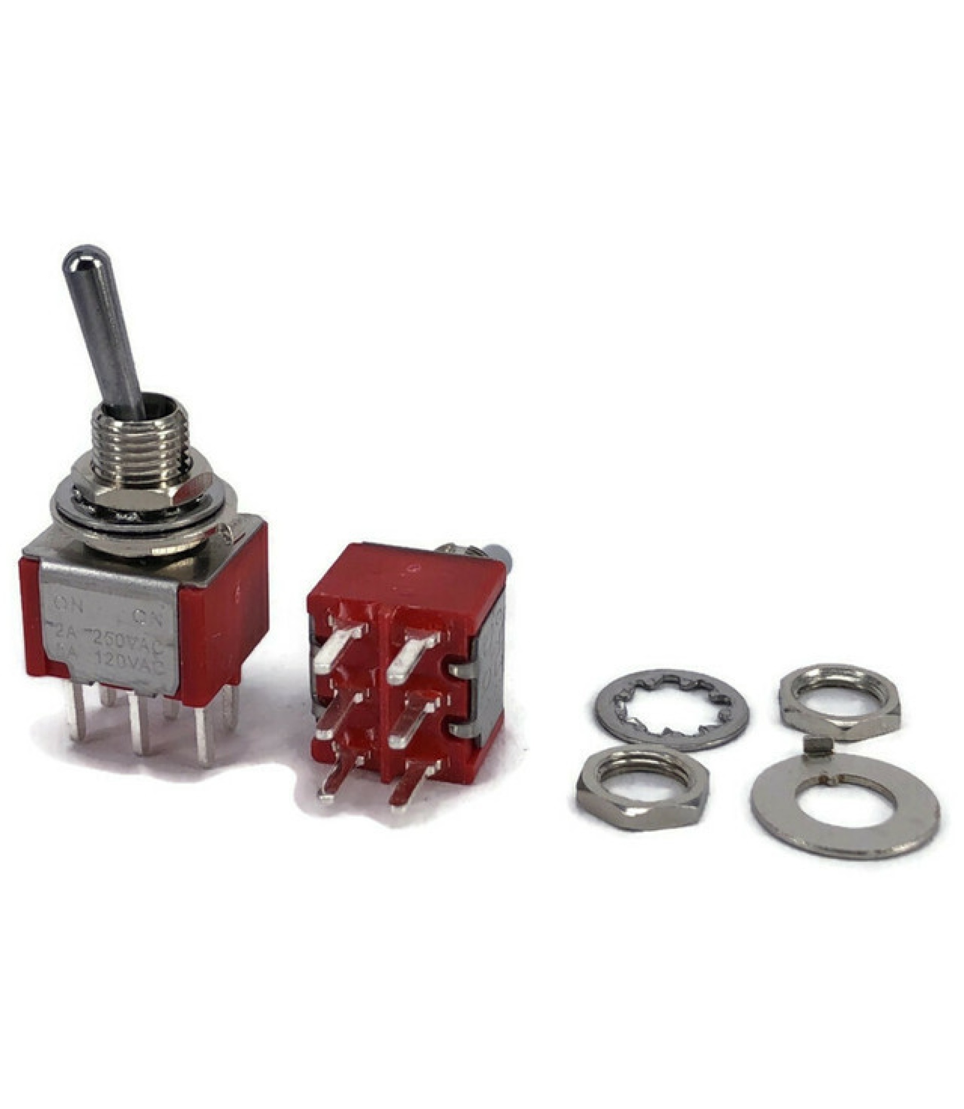 Mini Toggle Switch 1M Series DPDT On-On PC Thru-Hole