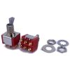 Mini Toggle Switch 1M Series DPDT On-On Short Flat Lever Gold Pins