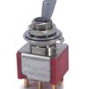 Mini Toggle Switch 1M Series DPDT On-On Short Flat Lever Gold Pins