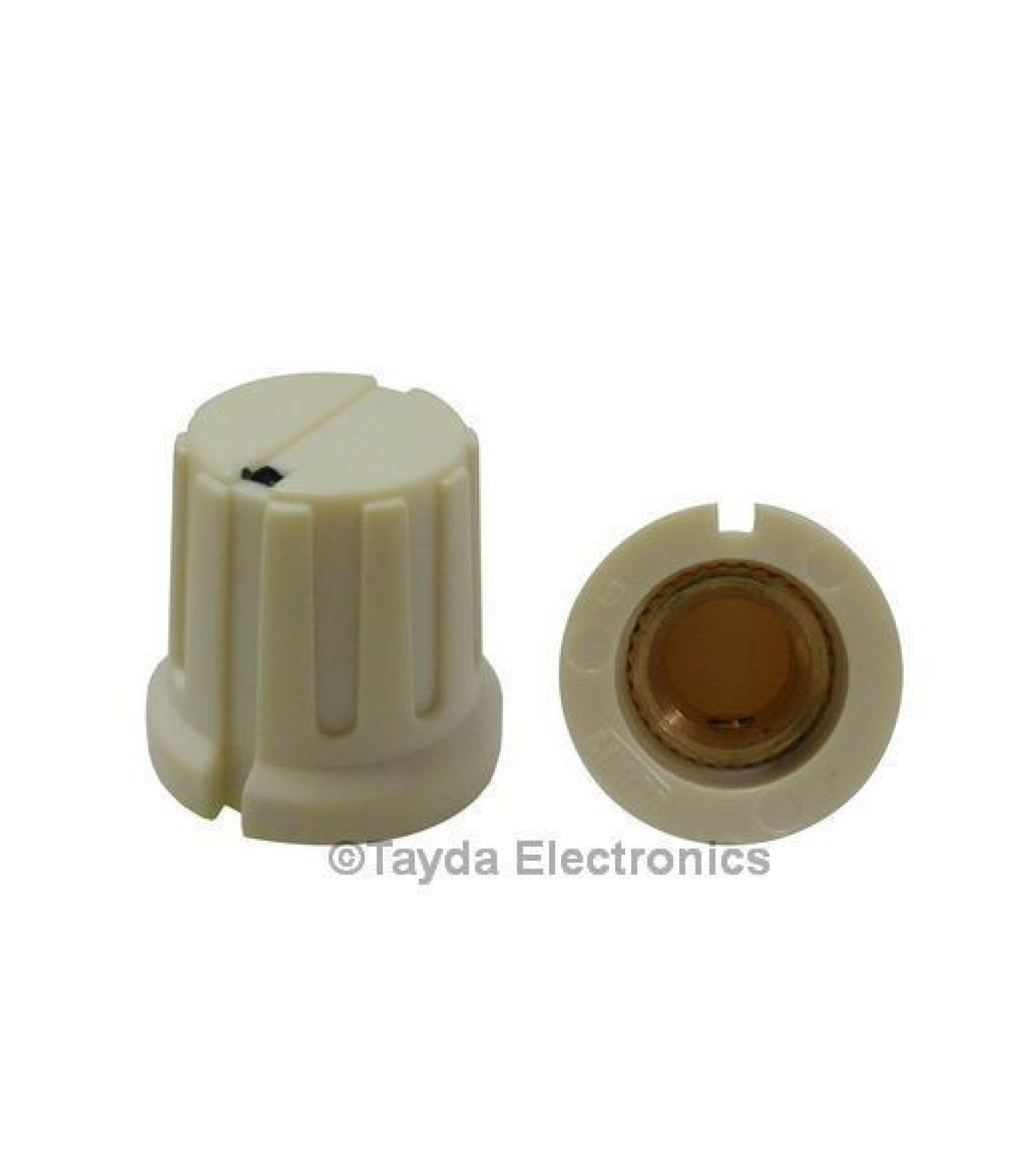 KN8F Cream Knob 16x15mm Shaft Diameter 6.00mm