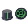 Black Knob Green Pointer 16x24mm Shaft Diameter 6.00mm Split Shaft