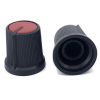 Black Knob Red Top 15x15mm Shaft Diameter 6.00mm Split Shaft