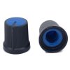 Black Knob Blue Top 15x15mm Shaft Diameter 6.00mm Split Shaft