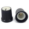 Black Knob White Top 15x15mm Shaft Diameter 6.00mm Split Shaft