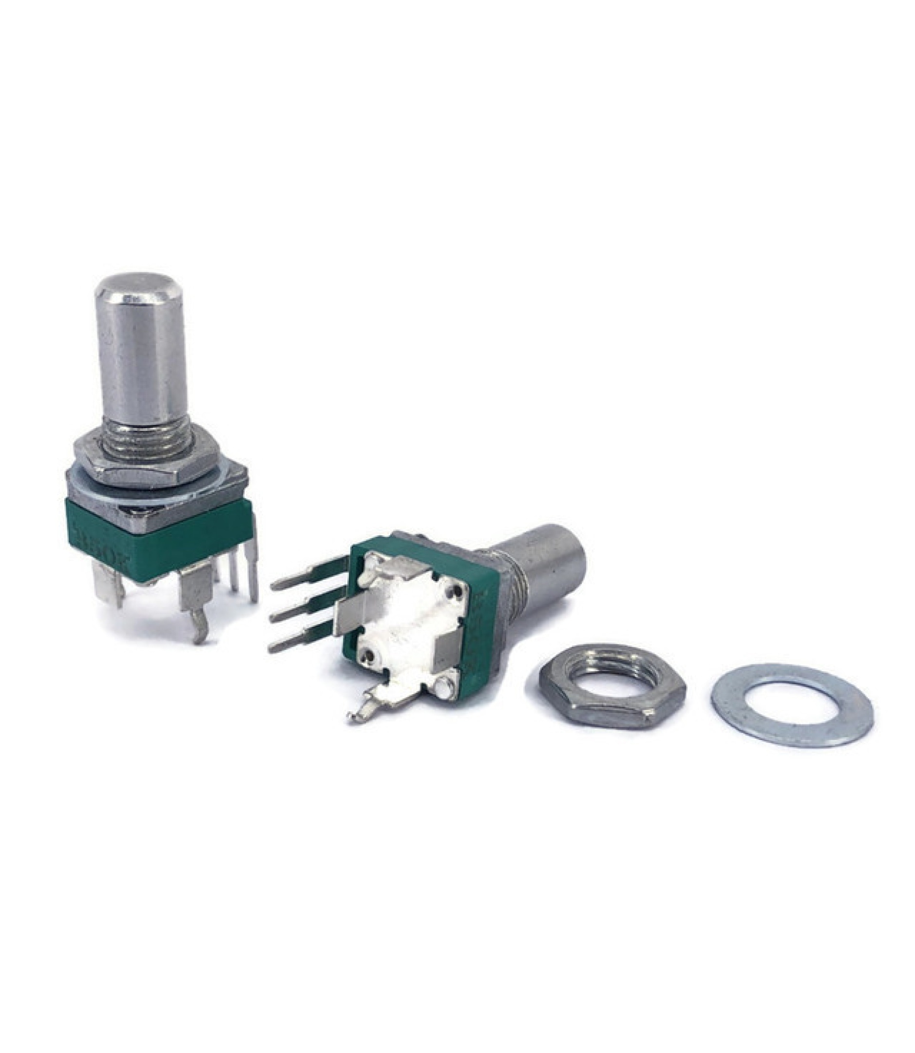 A-5514.jpg 100Electronics 100K OHM Linear Taper Potentiometer Round Shaft PCB 9mm