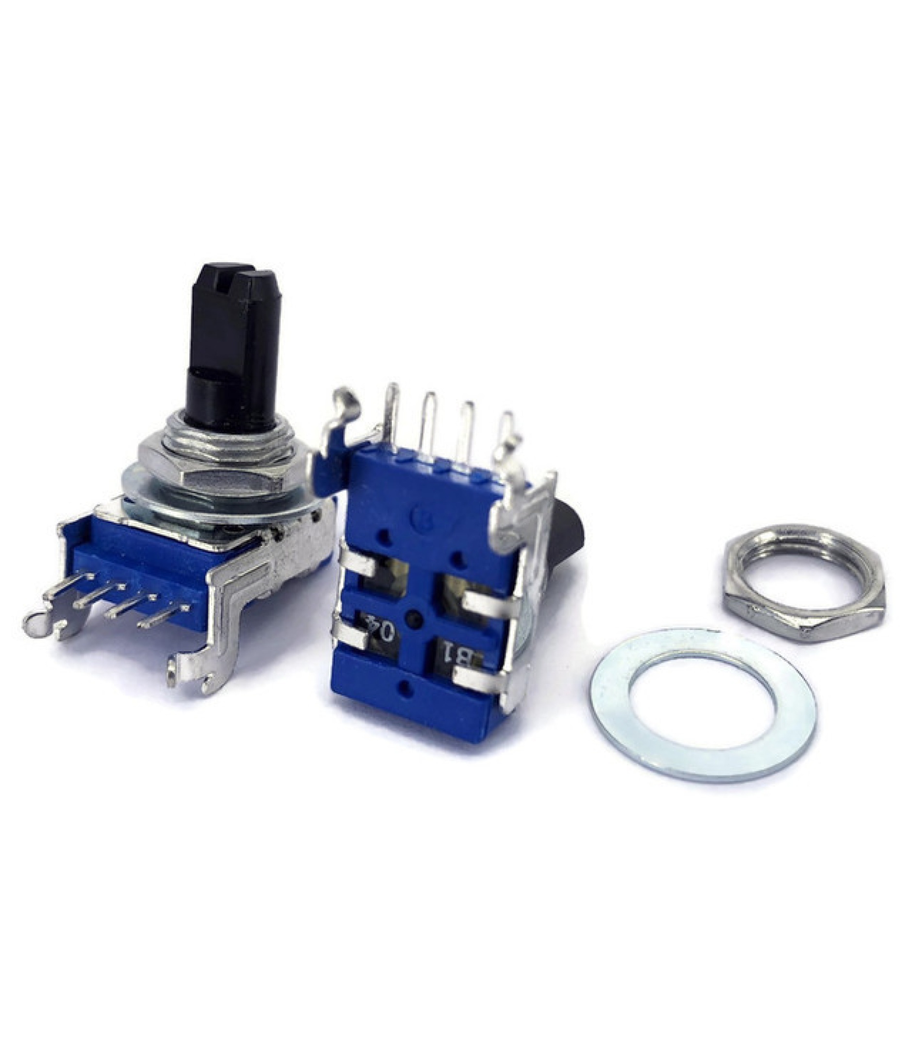 100Electronics 100K OHM Logarithmic Taper Potentiometer D Shaft PCB 11mm