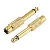 6.35mm 1/4" Male Mono Plug To RCA Female Jack Audio Adapter Connector