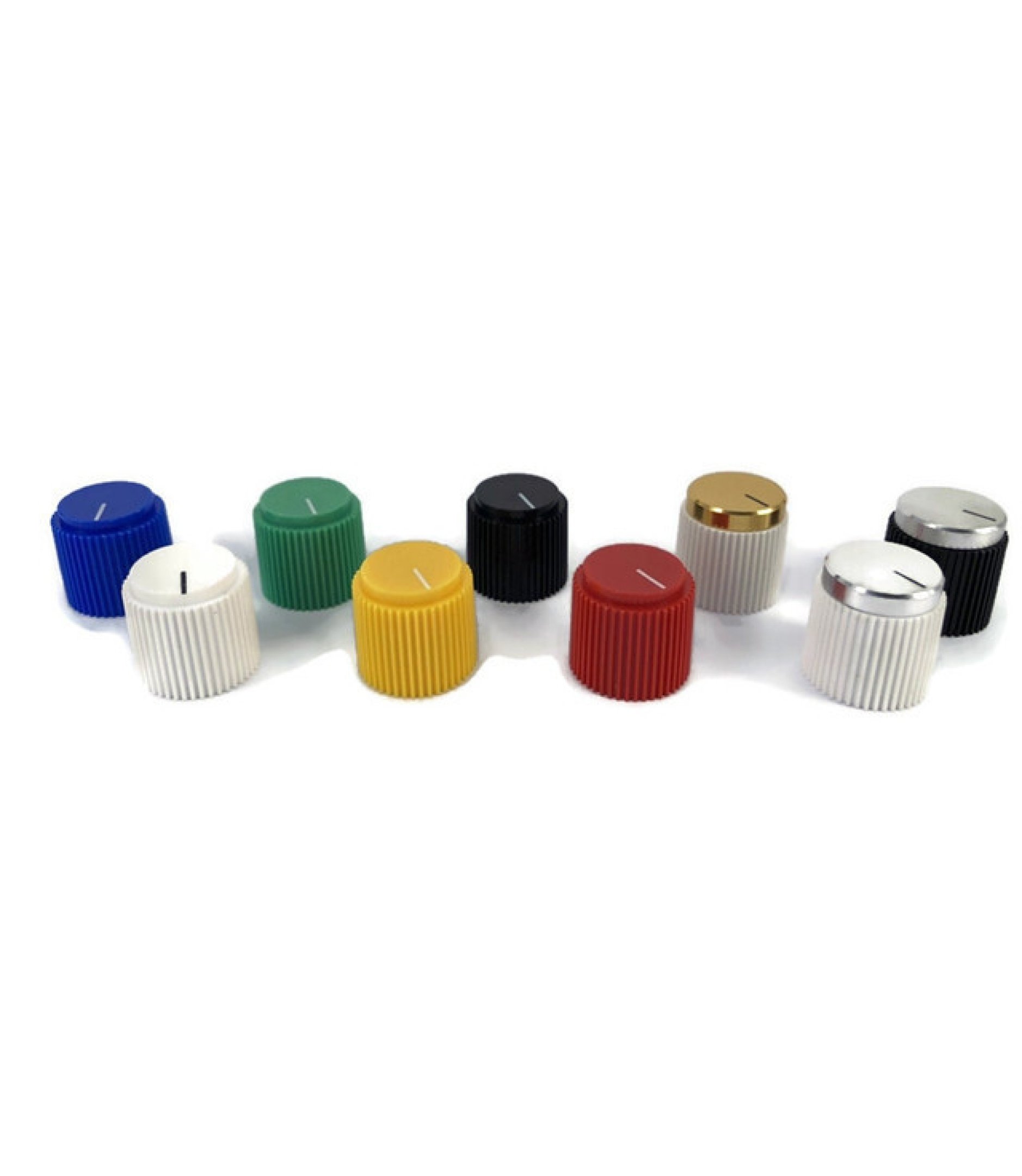 Rippel White knob Silver Top 18x19mm Shaft Hole: 6.35mm