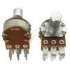 100Electronics 100K OHM Linear Dual Taper Potentiometer PCB Mount Round Shaft Dia: 6.35mm