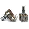 100Electronics 100K OHM Linear Dual Taper Potentiometer PCB Mount Round Shaft Dia: 6.35mm