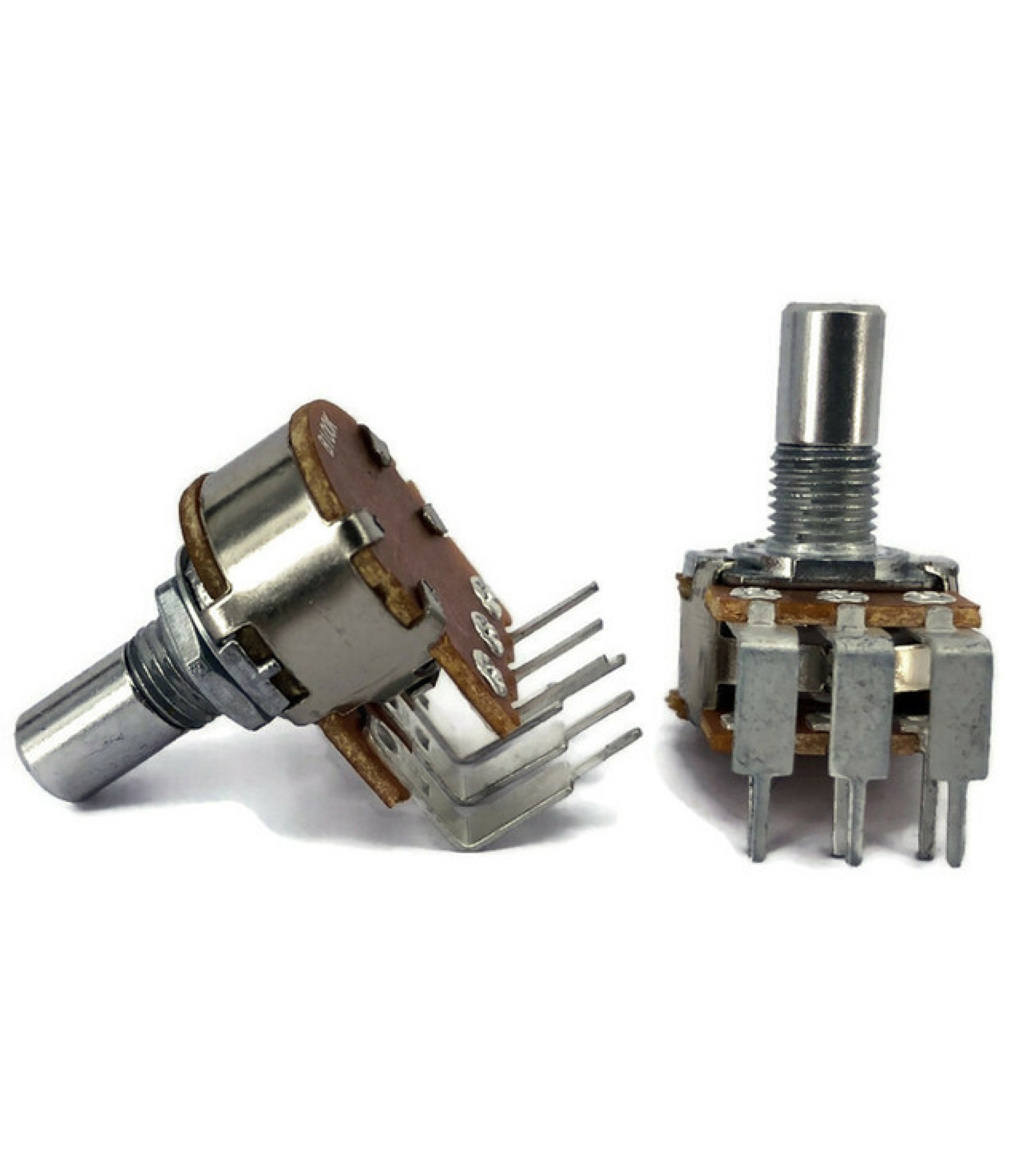 100Electronics 100K OHM Linear Dual Taper Potentiometer PCB Mount Round Shaft Dia: 6.35mm