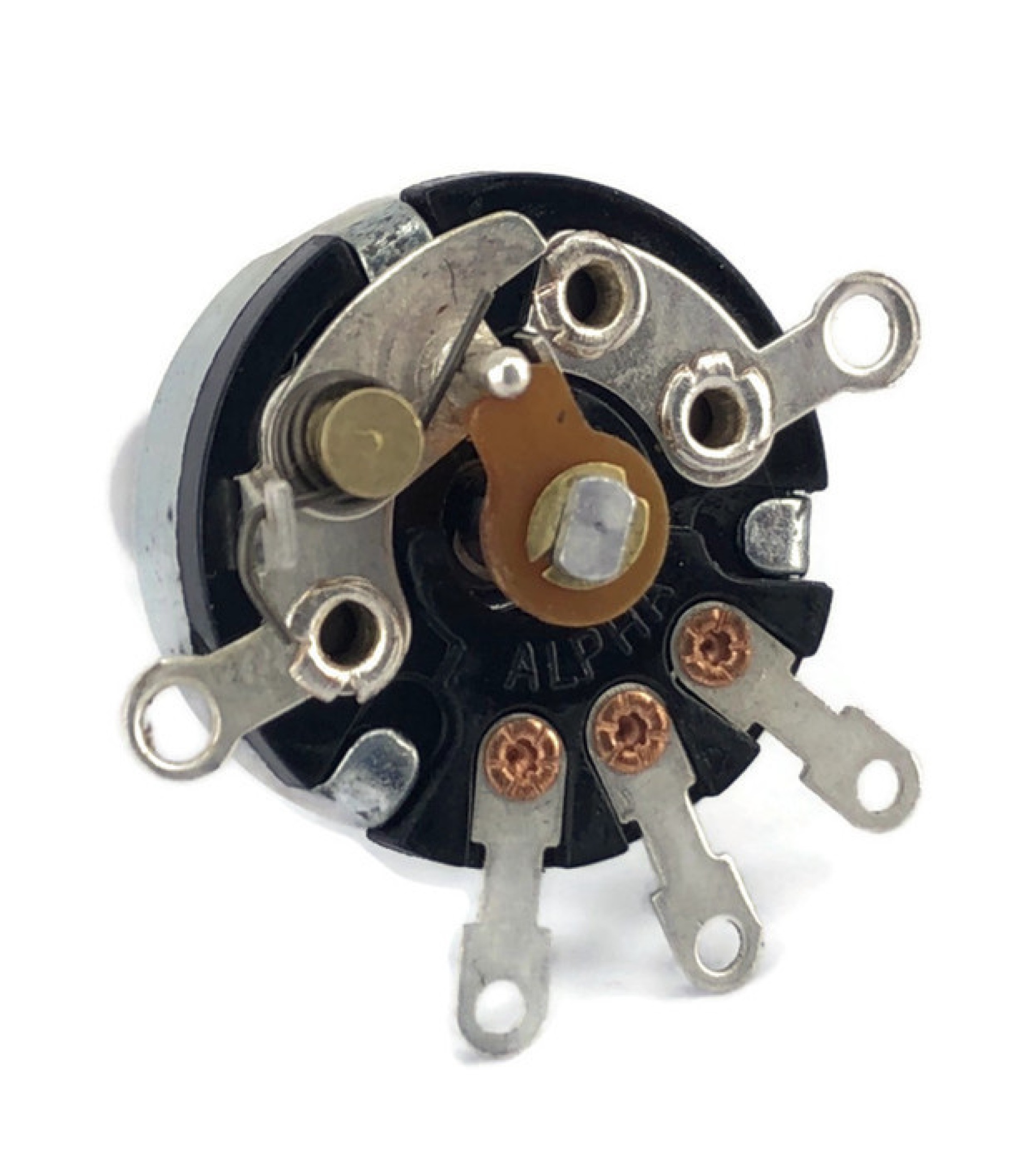 5K OHM Linear Taper Potentiometer On-Off Switch Solder Lugs Round Shaft Dia: 6mm