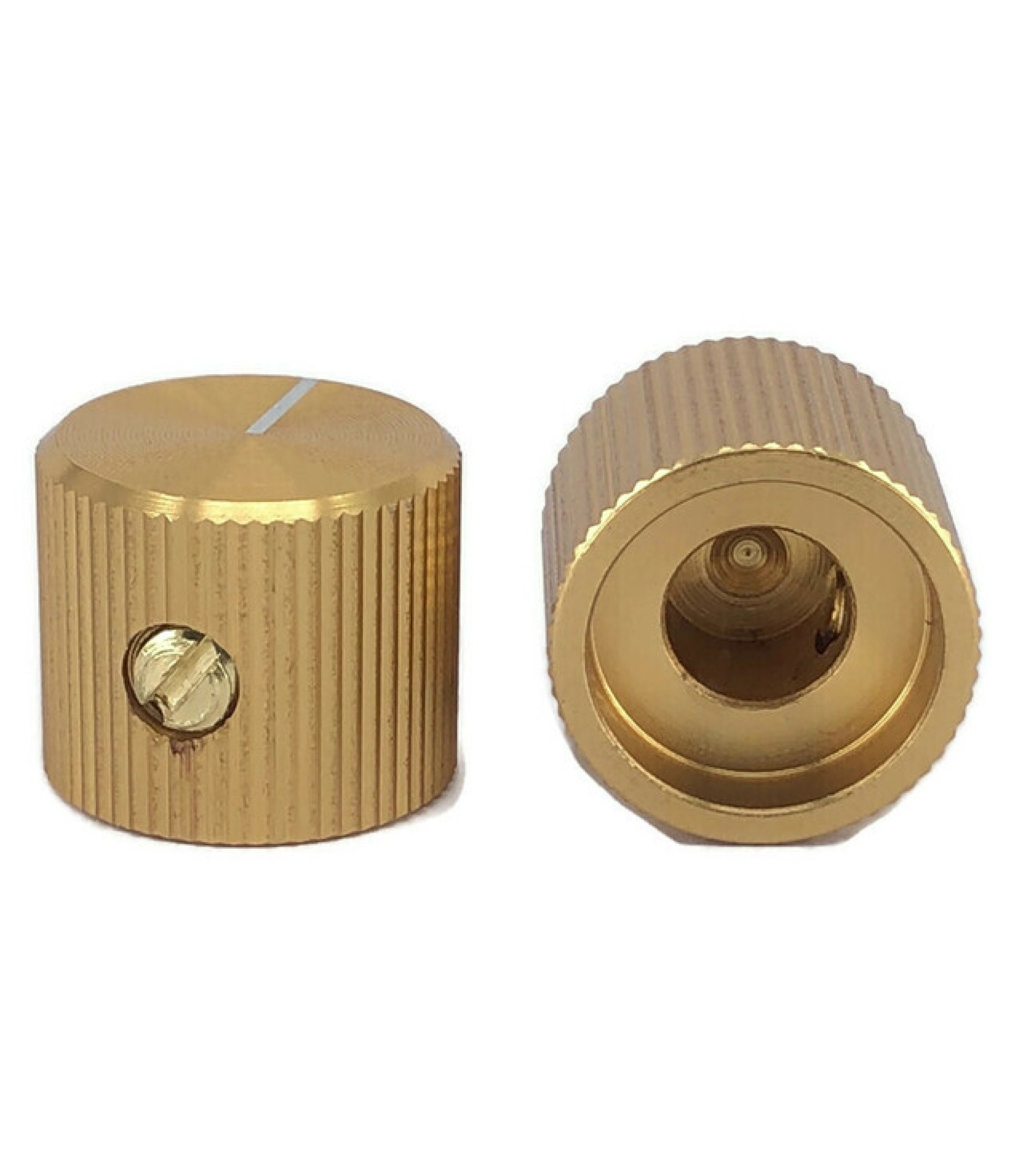 Knurled Aluminum Light Gold Knob 13x15mm