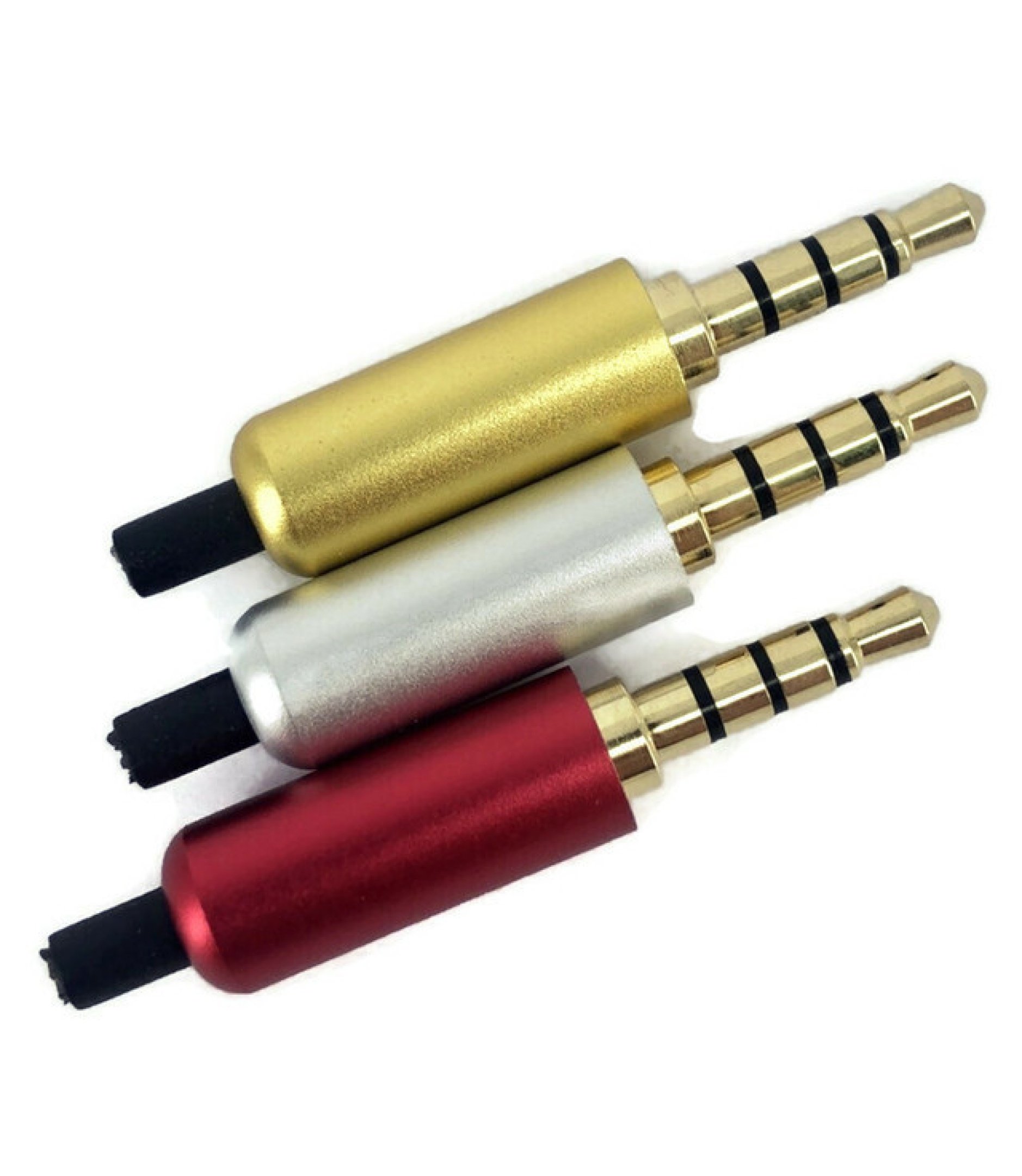 3.5mm 4 Poles Aluminum Audio Plug Silver color with Tail