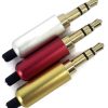 3.5mm 3 Poles Stereo Aluminum Audio Plug Red color with Tail