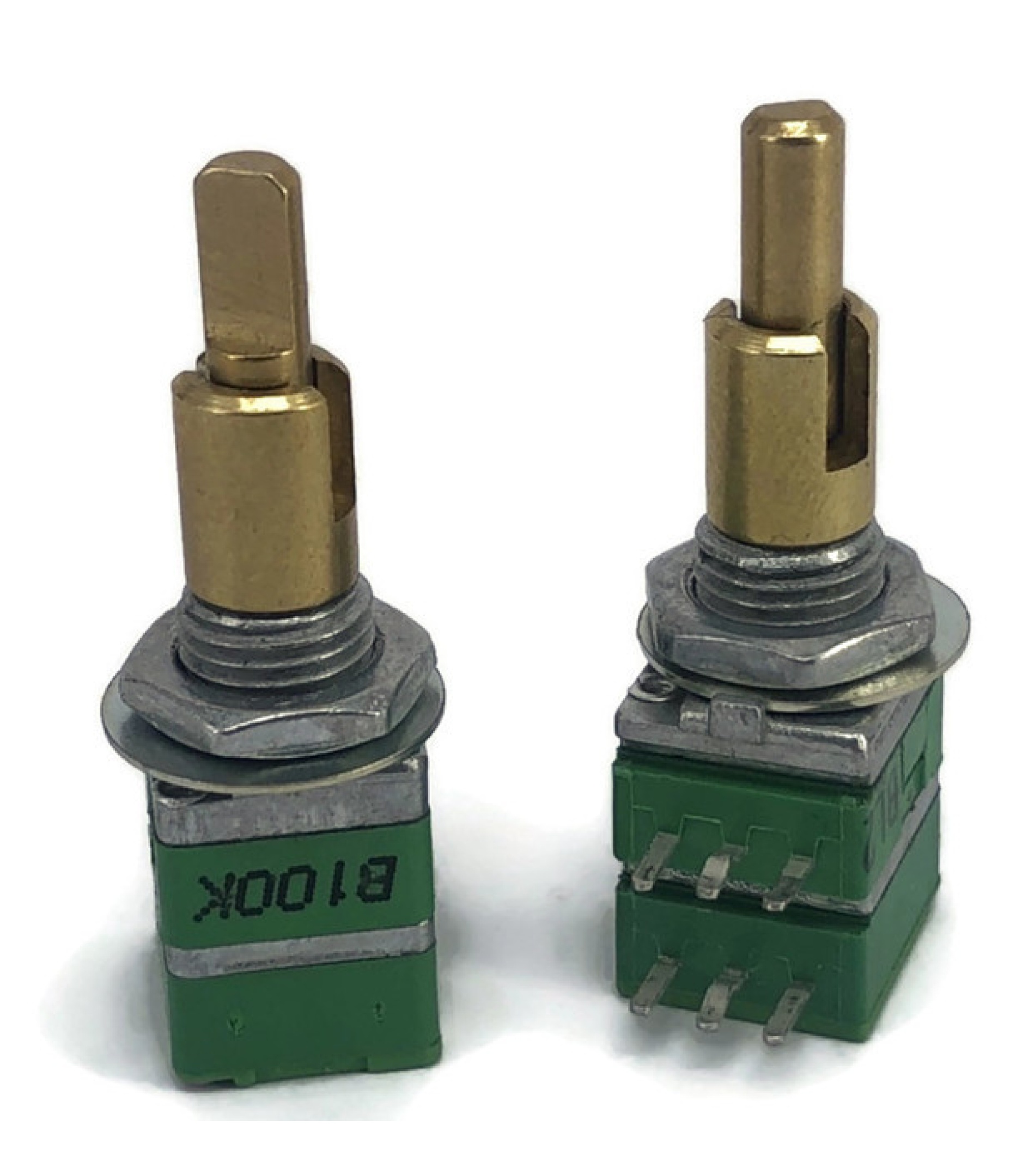 A-5723-1.jpg 100K OHM Linear Dual Taper Potentiometer D Shaft PCB 9mm