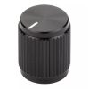Aluminum Control Knurled knob 13x16mm Shaft Hole 6.4mm Black Color