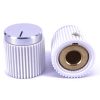 Rippel White knob Silver Top 18x19mm Shaft Hole: 6.35mm
