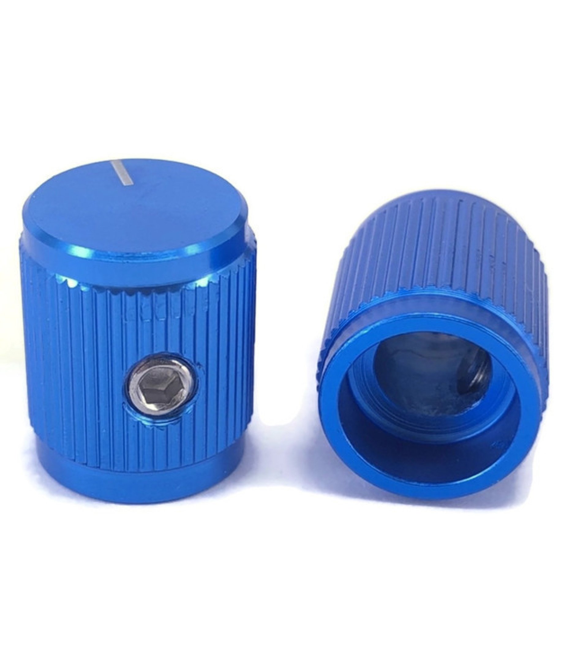 A-5764-2.jpg Aluminum Control Knurled knob 13x16mm Shaft Hole 6.4mm Blue