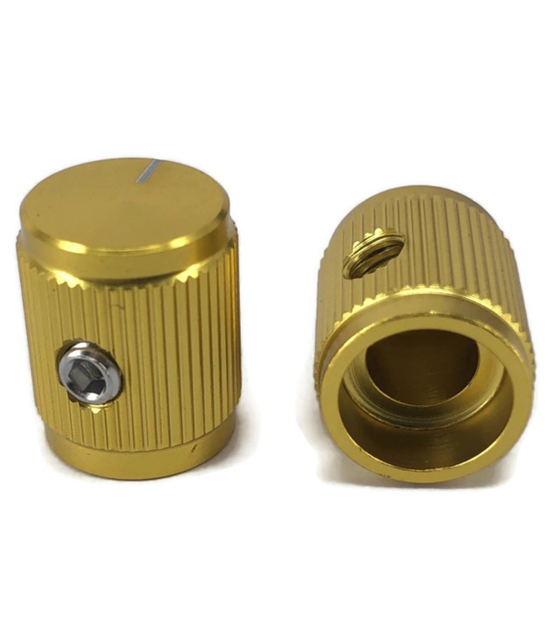 Aluminum Control Knurled knob 13x16mm Shaft Hole 6.4mm Yellow