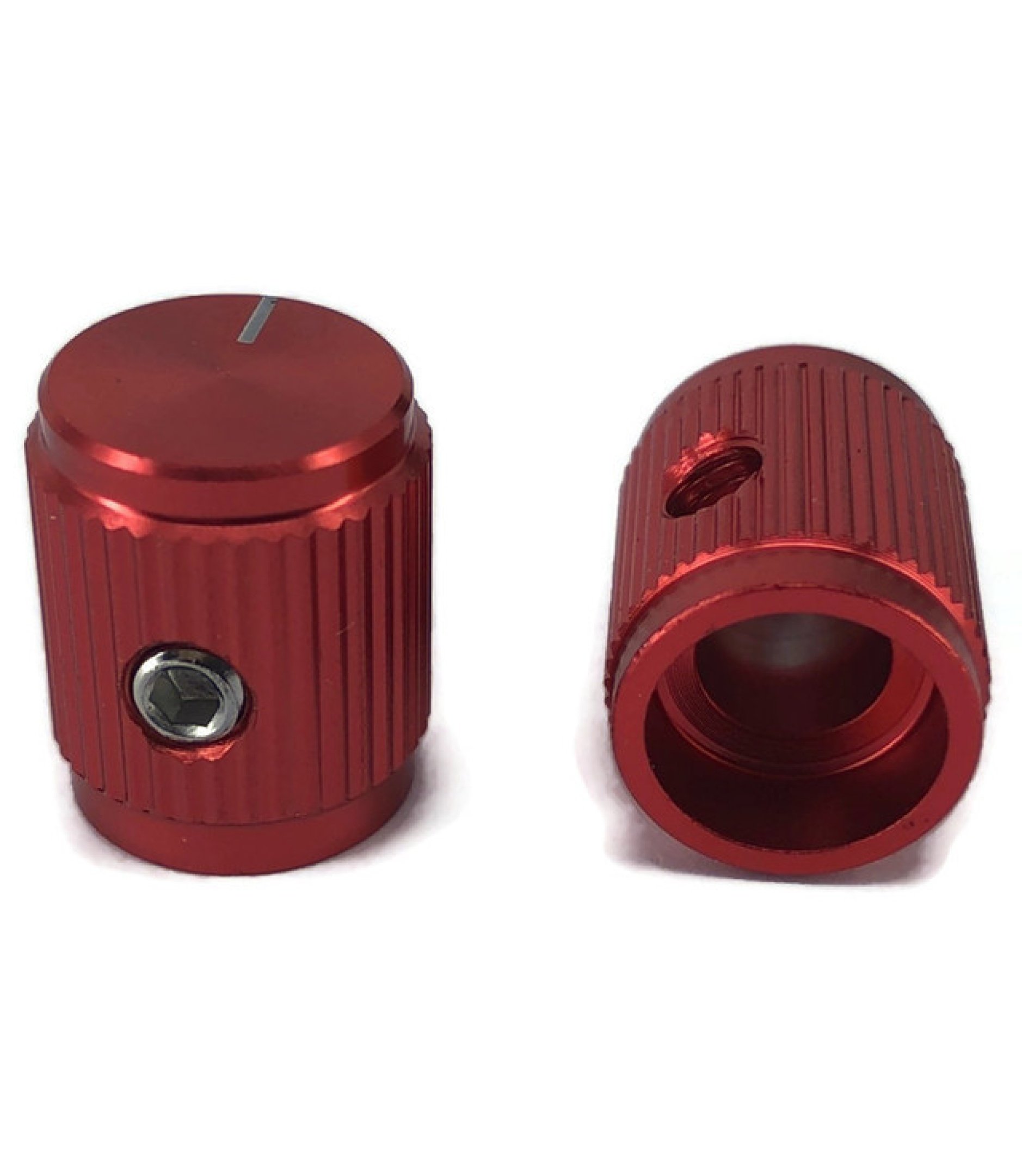 Aluminum Control Knurled knob 13x16mm Shaft Hole 6.4mm Red