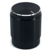 Knurled Aluminum Black Knob with Silver circle 13x17mm Shaft Diameter 6x18T
