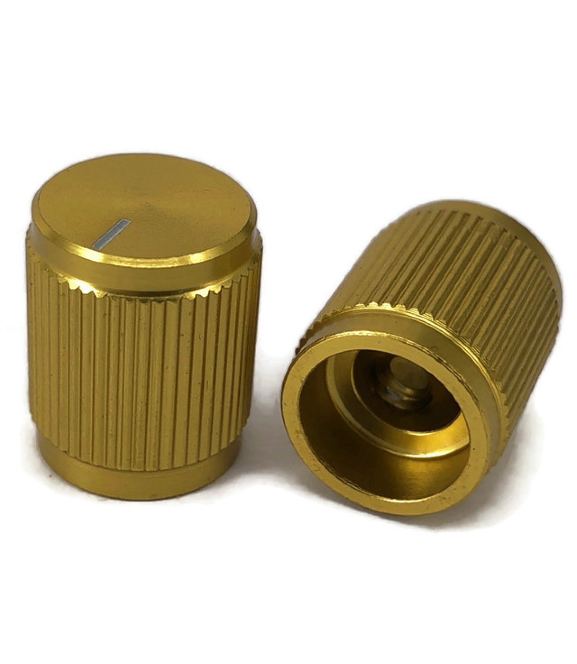 Aluminum Control Knurled knob 13x16mm Shaft Hole 6.4mm Gold