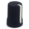 Black Rubber Knob 15x20mm D Shaft 6x4.5mm