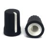 Black Rubber Knob 15x20mm D Shaft 6x4.5mm
