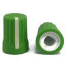 Green Rubber Knob 15x20mm D Shaft 6x4.5mm