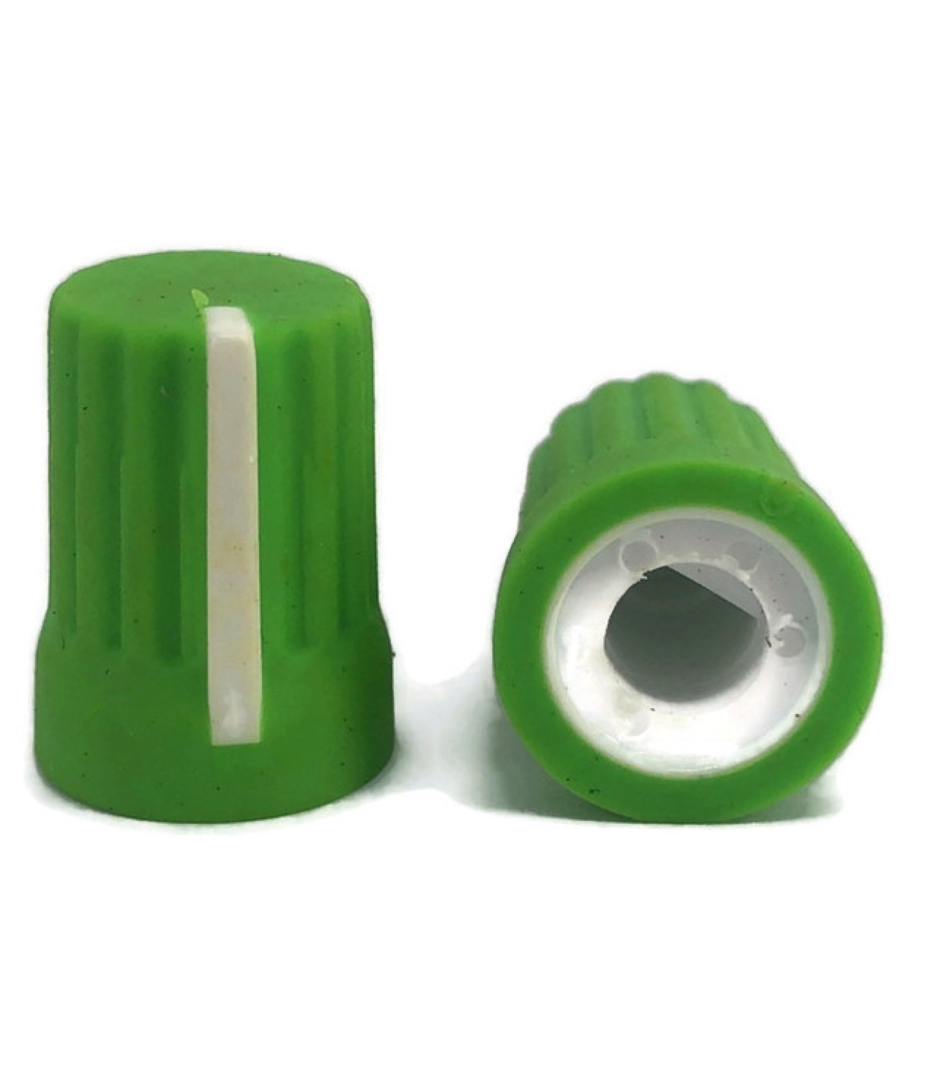 Green Rubber Knob 15x20mm D Shaft 6x4.5mm